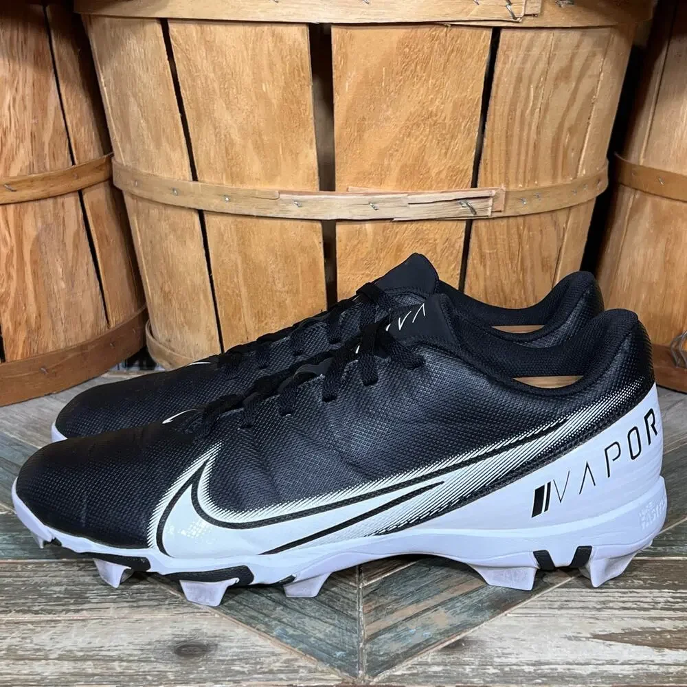 Nike Vapor Edge Shark Black White CD0074-001 Low Football Cleats Mens Size 15